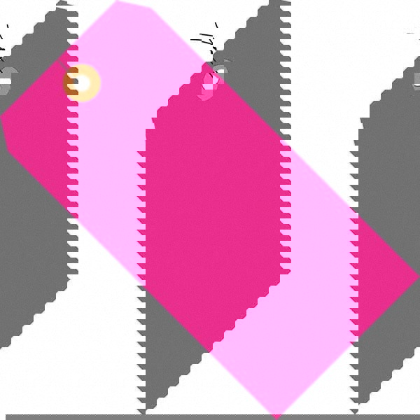 Blank Tag: 4-1/4'' High, Fluorescent Pink, Synthetic Paper